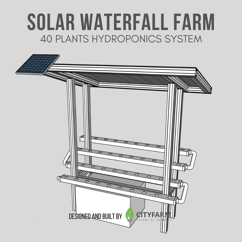 CityFarm 4-Tier Solar Waterfall Home Garden (5ft NFT Channel)