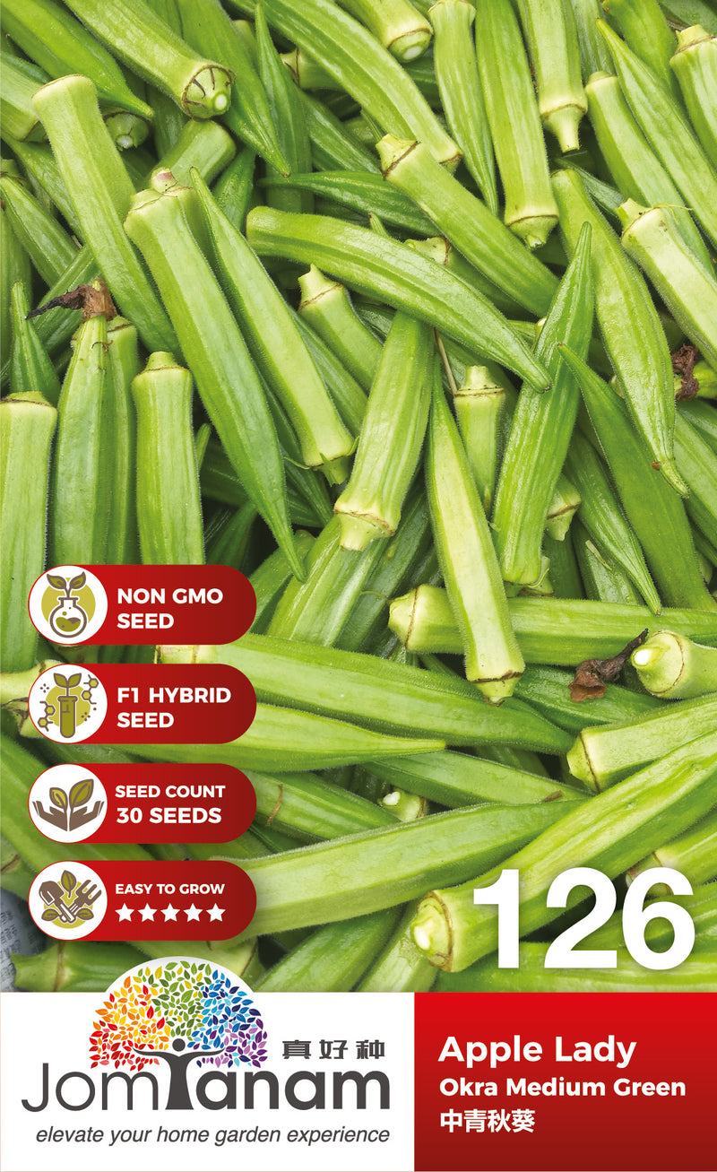 F1 Okra Medium Green Apple Lady
