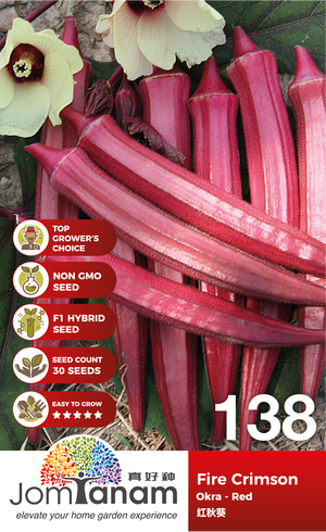 F1 Okra Red Fire Crimson 138