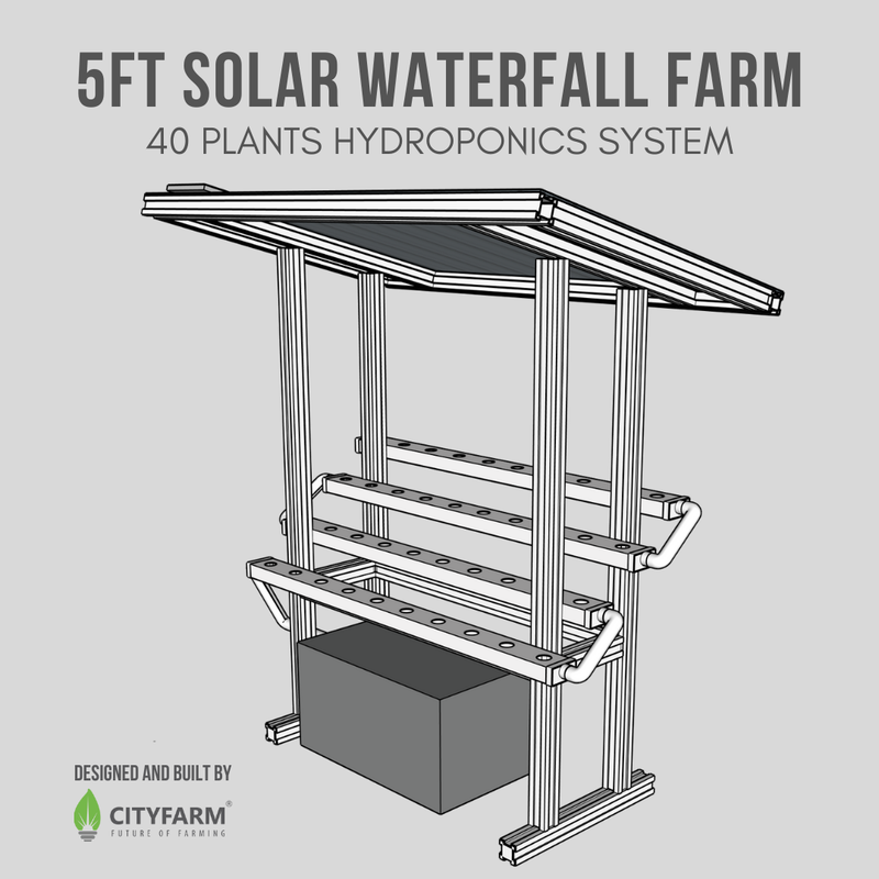 CityFarm 4-Tier 5ft waterfall Farm with Solar Kit 2026