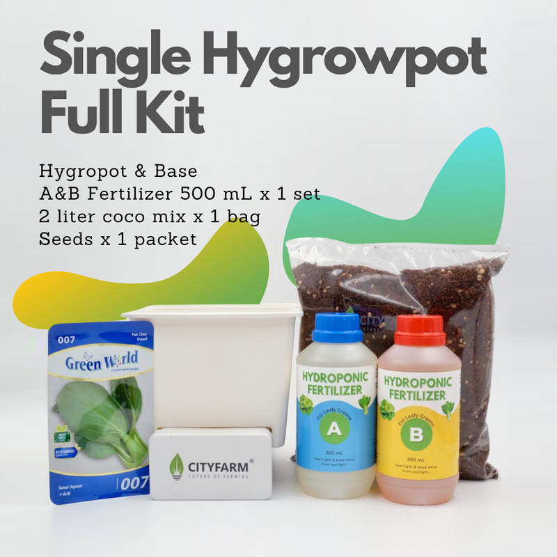Hygrowpot Single Kit - Beginner Self Watering Hydroponics Kit