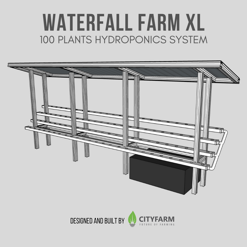 CityFarm 4-Tier Waterfall Home Garden XL (15ft NFT Channel)