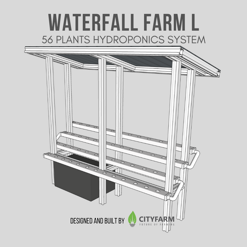 CityFarm 4-Tier Waterfall Home Garden L (7ft NFT Channel)