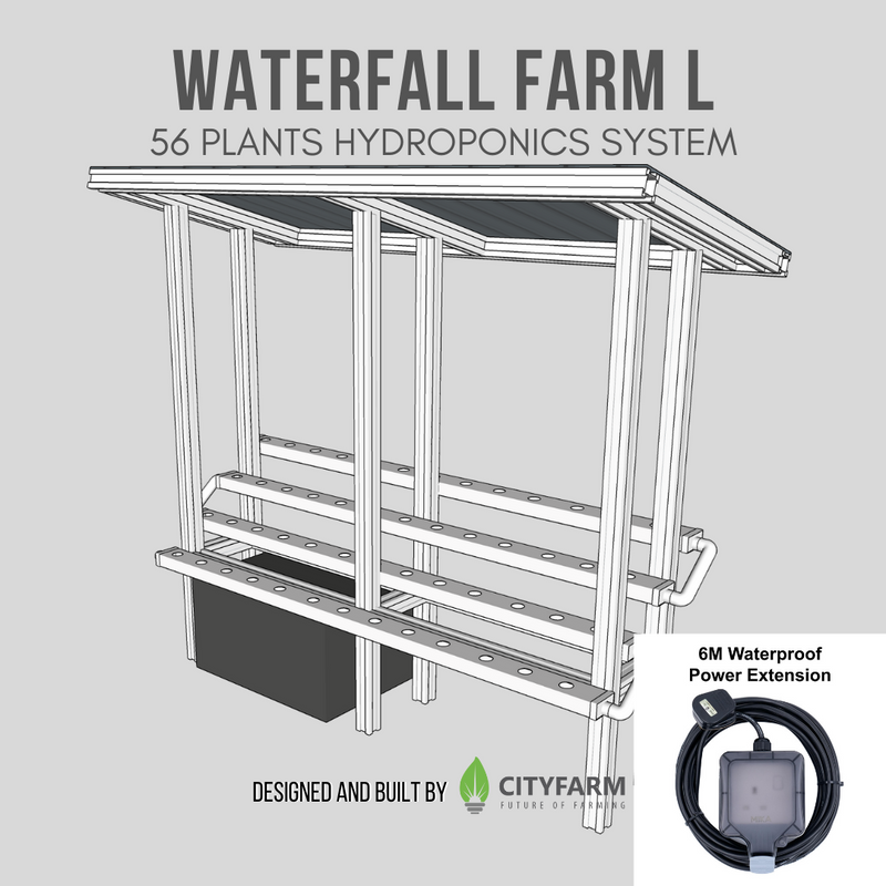 CityFarm 4-Tier Waterfall Home Garden L (7ft NFT Channel)