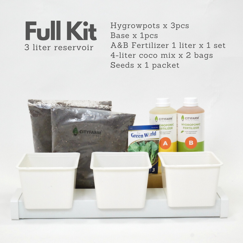 Hygrowpot Triple Kit - Beginner Self Watering Hydroponics Kit