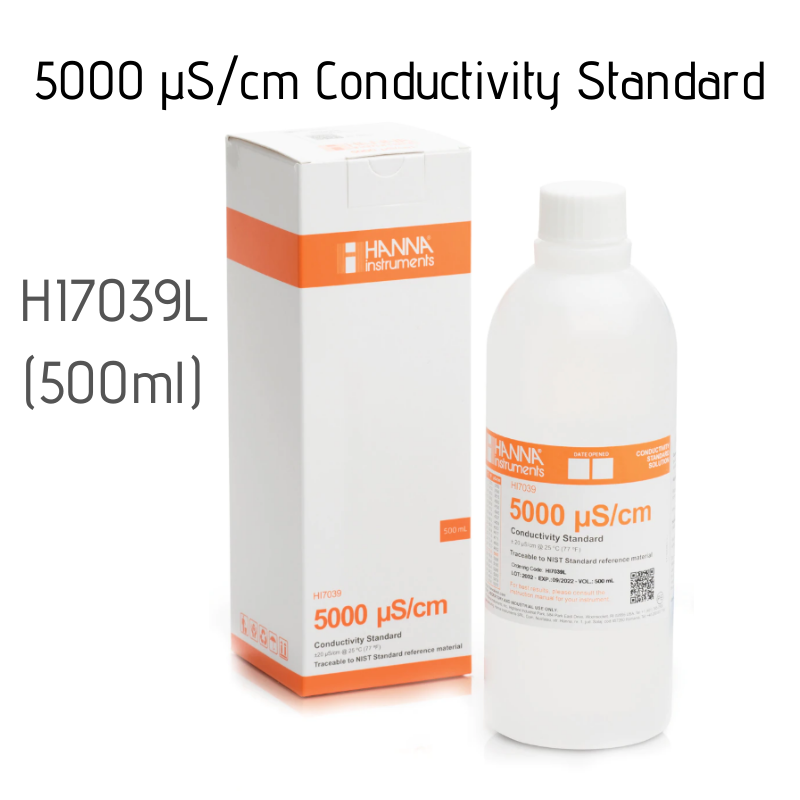 Hanna Instruments 5000 uS/cm Conductivity Standard HI7039L (500ml) - CityFarm