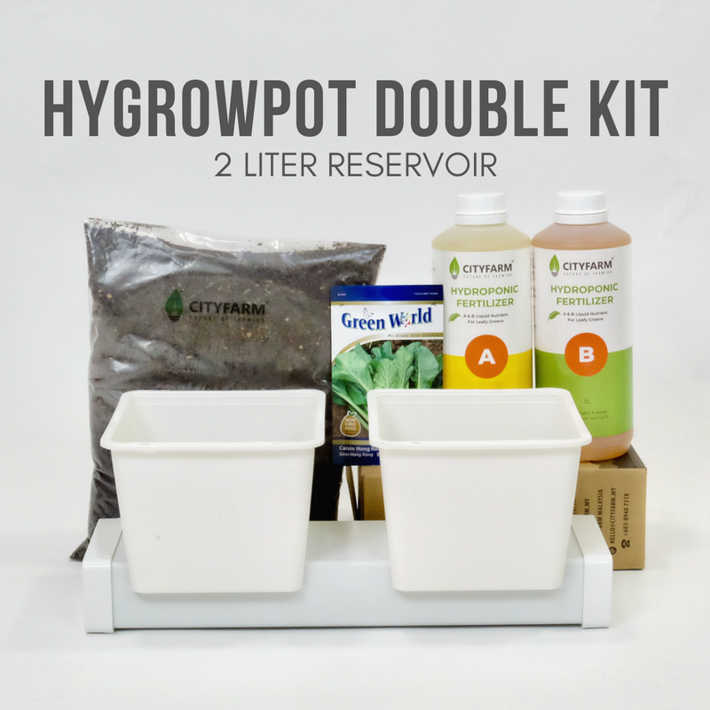 Hygrowpot Double Kit - Beginner Self Watering Hydroponics Kit