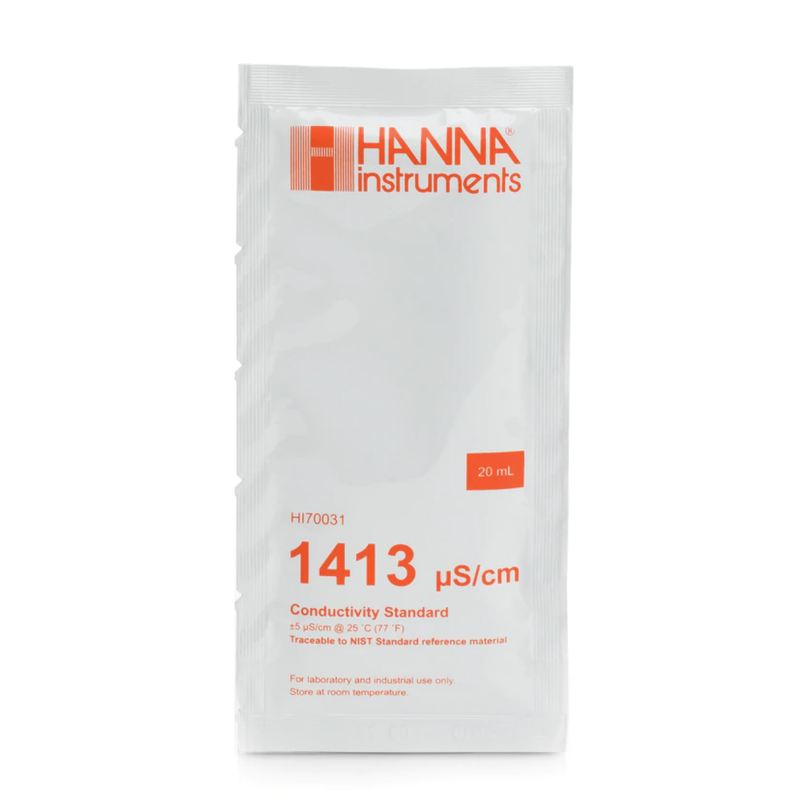 Hanna Instruments 1413 µS/cm Conductivity Standard (20 mL Sachet) HI70031P